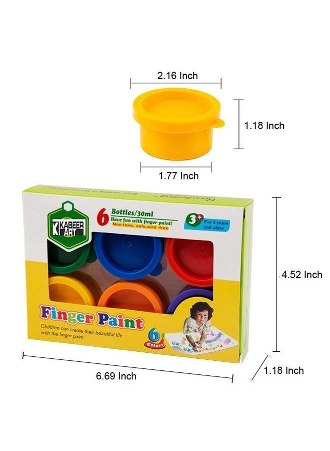 كبير آرت مجموعة كابير آرت من 6 زجاجات طلاء أصابع غير سامة سعة 30 مل بألوان ناعمة وسهلة الخلط والغسل والتجفيف، متعددة الألوان - Image 4