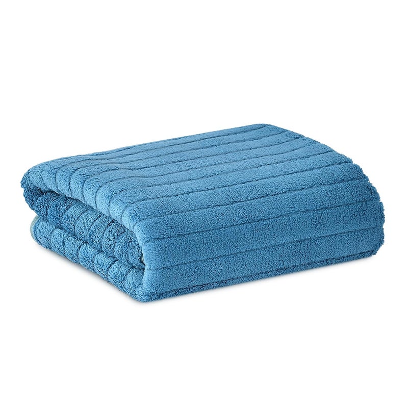 Urban Leaf Microfiber Large Bath Towel | Quick Dry Super Absorbent - Bath Towel for Men and Women | Blue Stripe | Towel for Bath, Travel, Gym, Beach, Pool, and Yoga (70 X 140 CMs) - Image 1