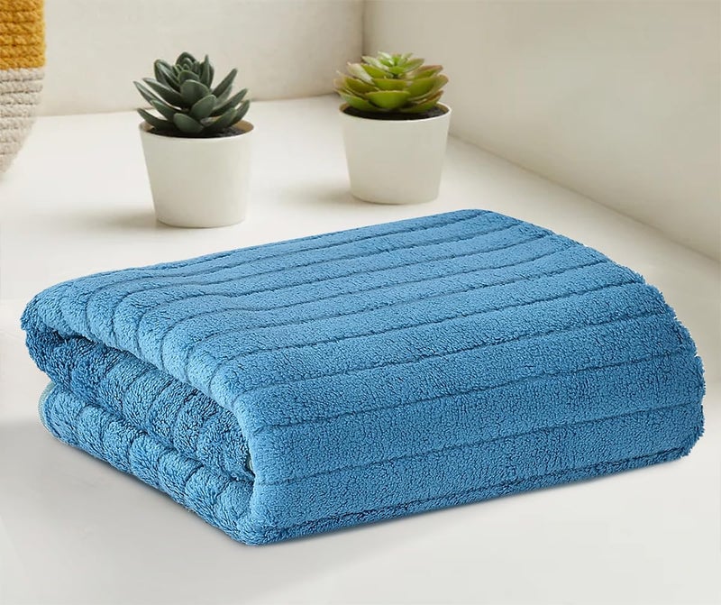 Urban Leaf Microfiber Large Bath Towel | Quick Dry Super Absorbent - Bath Towel for Men and Women | Blue Stripe | Towel for Bath, Travel, Gym, Beach, Pool, and Yoga (70 X 140 CMs) - Image 4