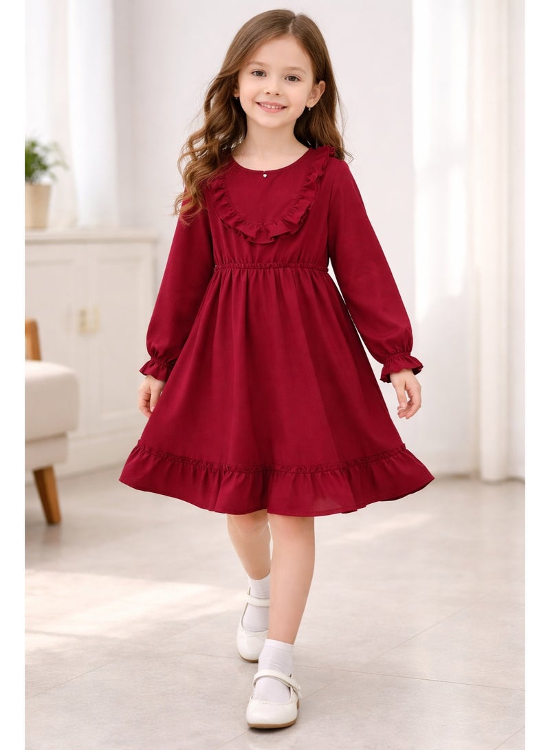 شي إن فستان بناتي نبيتي شيك بتصميم مميز وكشكشة أنيقة، خامة ناعمة ومريحة، مناسب للمناسبات والخروجات، اختيار مثالي لكل بنت بتحب الأناقة والراحة في نفس الوقت. - Image 1