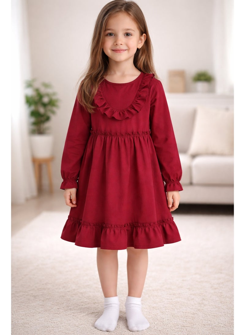 شي إن فستان بناتي نبيتي شيك بتصميم مميز وكشكشة أنيقة، خامة ناعمة ومريحة، مناسب للمناسبات والخروجات، اختيار مثالي لكل بنت بتحب الأناقة والراحة في نفس الوقت. - Image 2