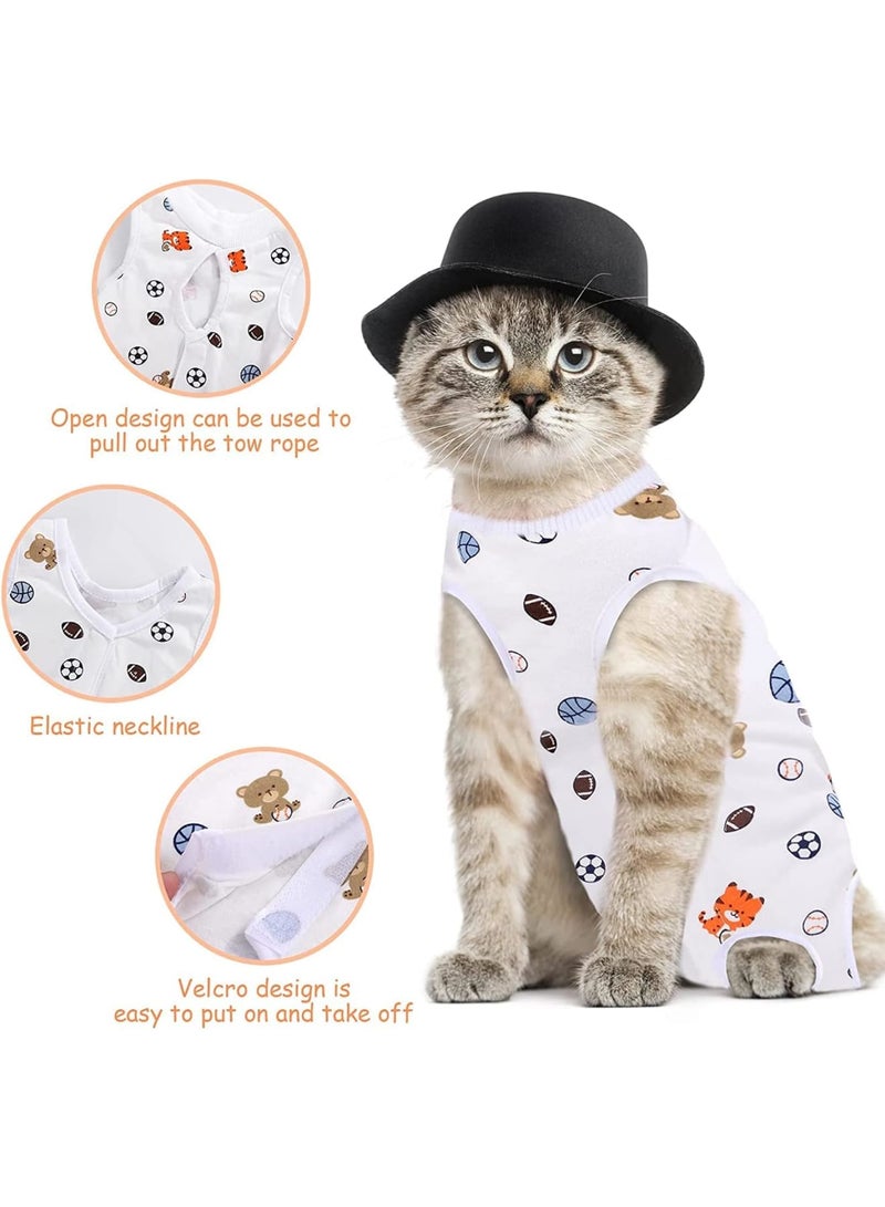 SOLARAE Pcs Cat Recovery Suit Cat Surgery Recovery Suit Kittens Physiological Clothes Cotton Breathable Cat Clothes for Abdominal Wounds or Skin Diseases - M - Image 2