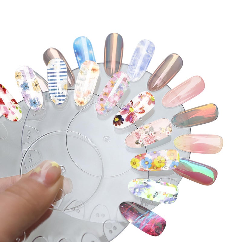 WOKOTO 300 Sheets Nail Foils Transfer Nail Art Holographic Flower Rose Solid Nail Art Foil Sheets, 1 Set for All Various Designs Nail Transfer Foil for Women Girls Nails - Image 4