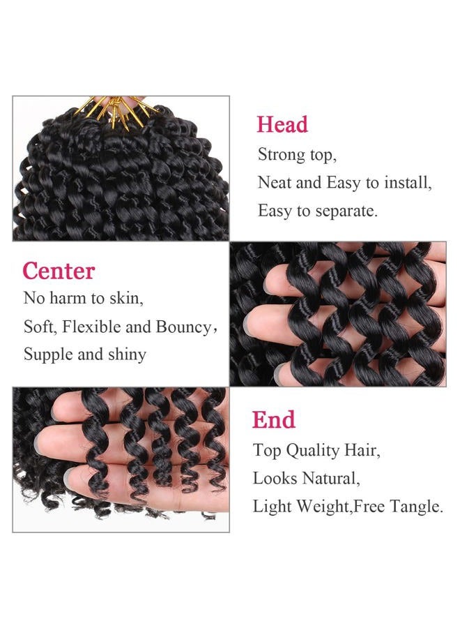 Leeven شعر كروشيه مائي مموج بطول 12 بوصة لتويست الشغف - عبوتين - شعر بوب قصير لتويست الشغف لشعر الفراشة - أسود طبيعي - شعر صناعي ربيعي لتجديل الشعر للنساء 1B# - Image 3