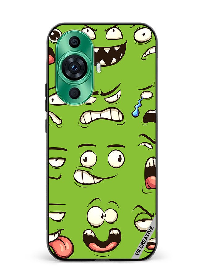 VR CREATIVE Protective Case Cover For Huawei nova 11 Pro Green Faces Design Multicolour - Image 1