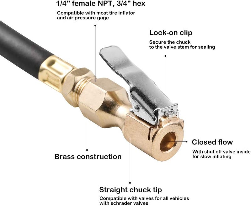 CZC AUTO Heavy Duty Brass Air Chuck - 4 Pack - Image 2