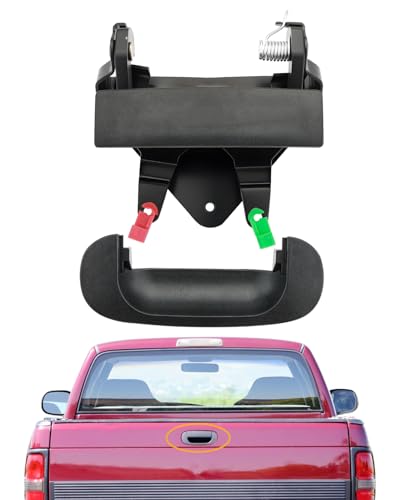 Gledewen Tailgate Handle Set Compatible with 19942002 Dodge Ram 1500 2500 3500 Pickup Set of 2 Rear Bed Tail Gate Latch Handle Bezel Trim with Rod Clips Assembly Replace CH1916101 CH1915102 55074751 - Image 1
