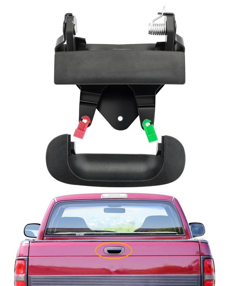 Gledewen Tailgate Handle Set Compatible with 19942002 Dodge Ram 1500 2500 3500 Pickup Set of 2 Rear Bed Tail Gate Latch Handle Bezel Trim with Rod Clips Assembly Replace CH1916101 CH1915102 55074751 - Image 2
