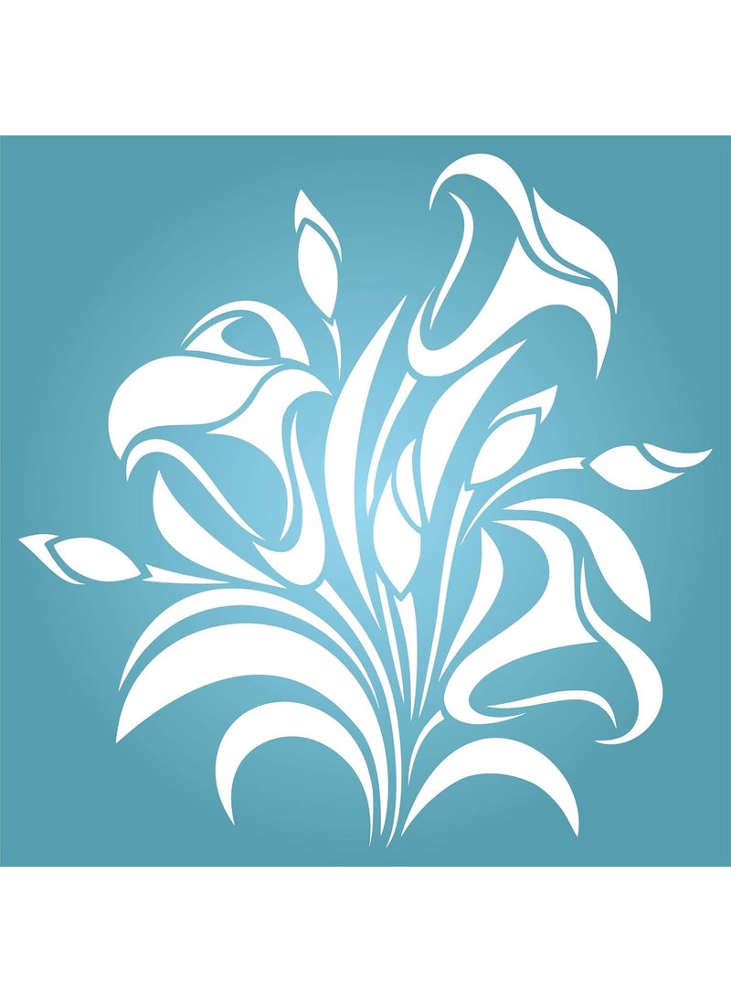 Usnyabni Calla Lily Stencil, 8.5 x 8.5 inch (M) - Flower Floral Arum Lilies Stencils  - Image 5