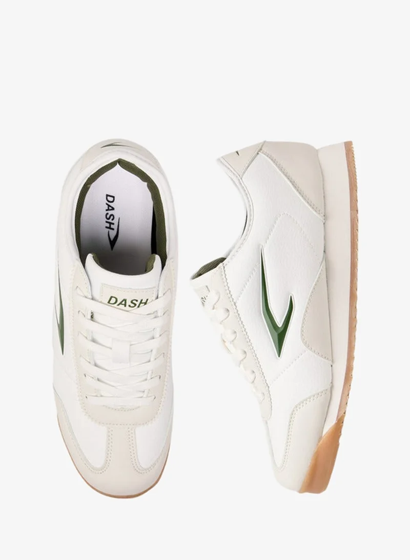 Dash WHITE Women Logo Print Sneakers with Lace-Up Closure for Women | Best Price UAE