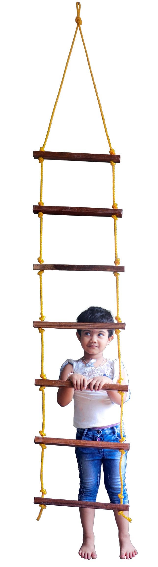 Homecute Rope Ladder for Kids for Physical Activity, Outdoor & Indoor Swing Set Accessories, Wooden Children Climbing Swing Kids Sports Toys for 3 to 10 Years (Ninja Ladder) - Image 5