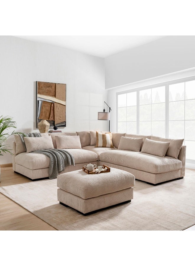 Pan Home Sah Corner Sofa Set - Beige  - Image 4