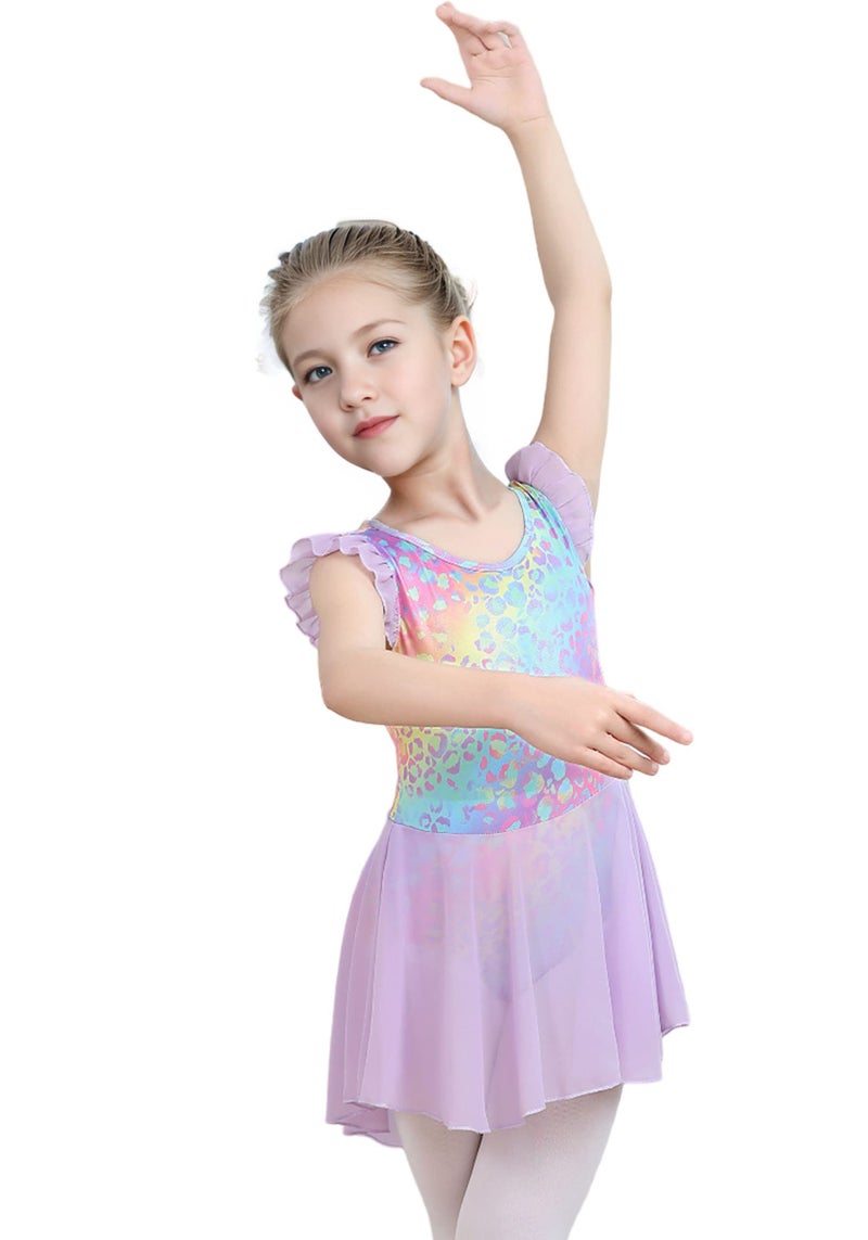 iLover Kids Girls Classic Ruffle Sleeve Tutu kirted Leotard Dress for Dance, Gymnastics and Ballet 5-6 Years - Image 5