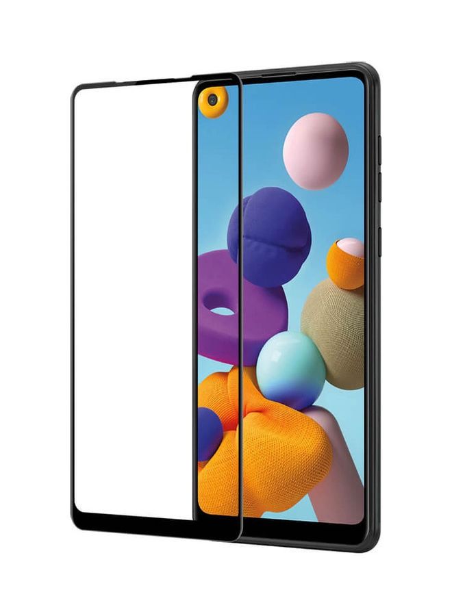 BORTONY Tempered Glass Screen Protector For Samsung Galaxy A21 Black/Clear - Image 2