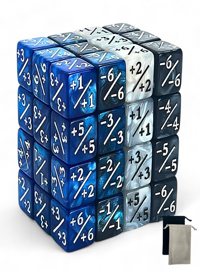 Luck Lab MTG Magic Life Counter Dice, 48 PCS - Compatible w/Magic Card Game Accessories, CCG Creature Stats w/ 2 Dice Bags (Blue Pearl, Blue Swirl, White Pearl, Black Pearl) - Image 1