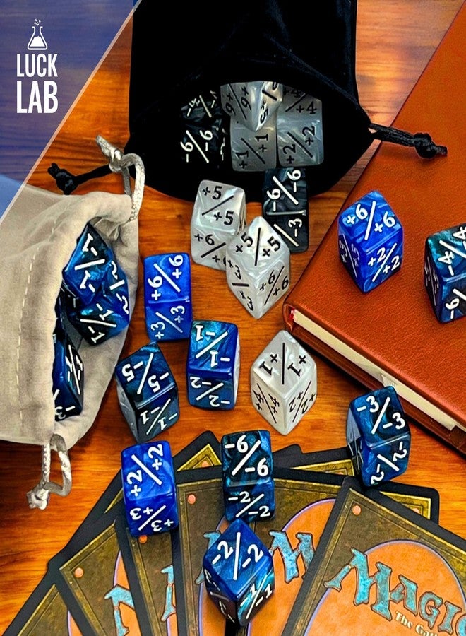 Luck Lab MTG Magic Life Counter Dice, 48 PCS - Compatible w/Magic Card Game Accessories, CCG Creature Stats w/ 2 Dice Bags (Blue Pearl, Blue Swirl, White Pearl, Black Pearl) - Image 4
