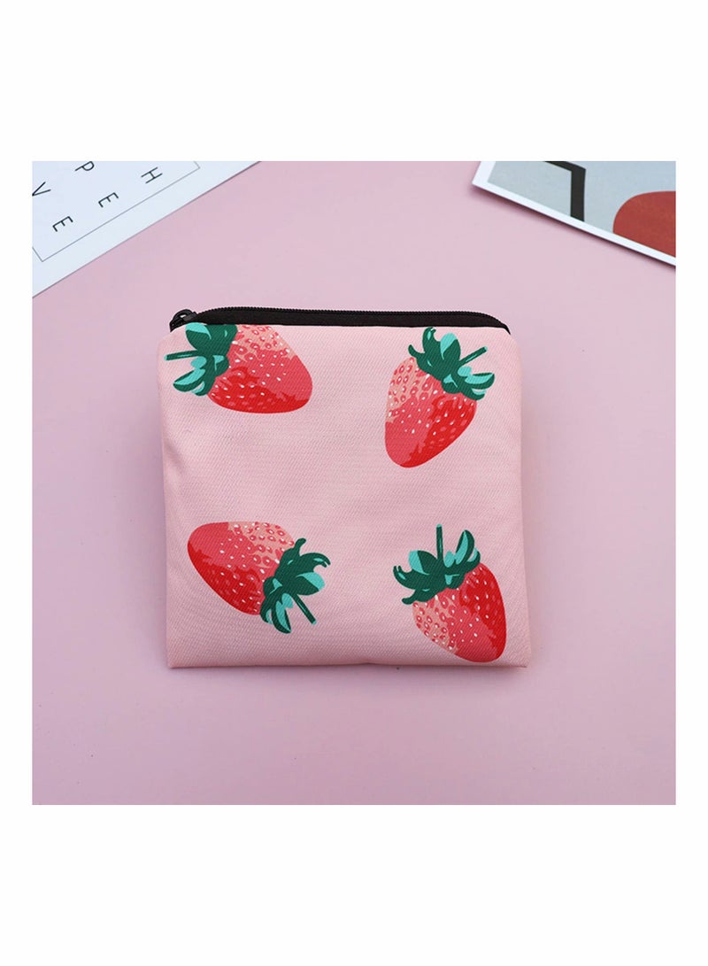 KASTWAVE Sanitary Napkin Storage Bag, 3 Pack Cartoon Sanitary Napkin Pads Storage Bag with Zipper 5x5 inches First Period Bag for Girls, Women, Ladies - Image 5