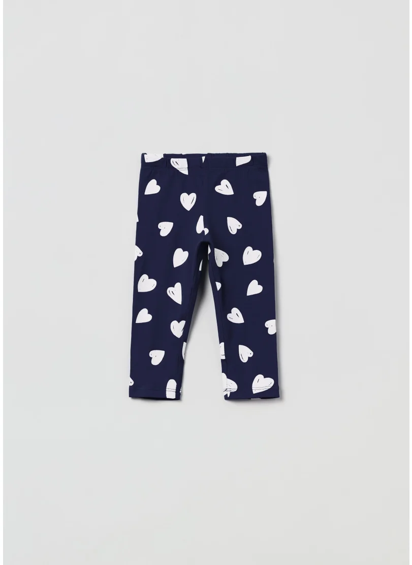 Ovs Jersey Joggers With Hearts Print