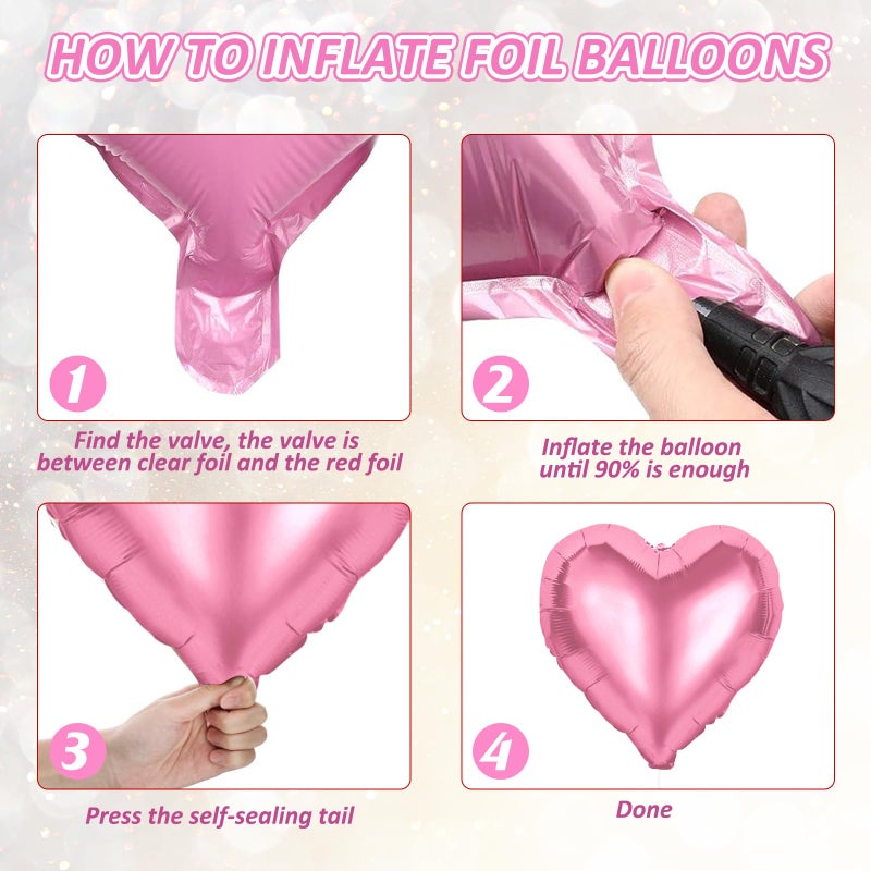 FunnyPars Happy Galentines Day Balloons Decorations, 16" Rose Gold Galentines Squad Letters Balloon Banner with Pink Heart Shaped Balloons, Pink Valentines Day Party Supplies, Happy Galentines Party Decorations - Image 3
