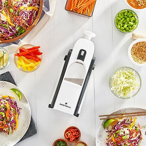 ONCE FOR ALL Upgrade Safe Mandoline Slicer Plus, Adjustable Vegetable Food Chopper Potato Fries French Fry Cutter, Detachable Blade, Kitchen Chopping Artifact, New Kitchen Gift (DarkGray) - Image 4
