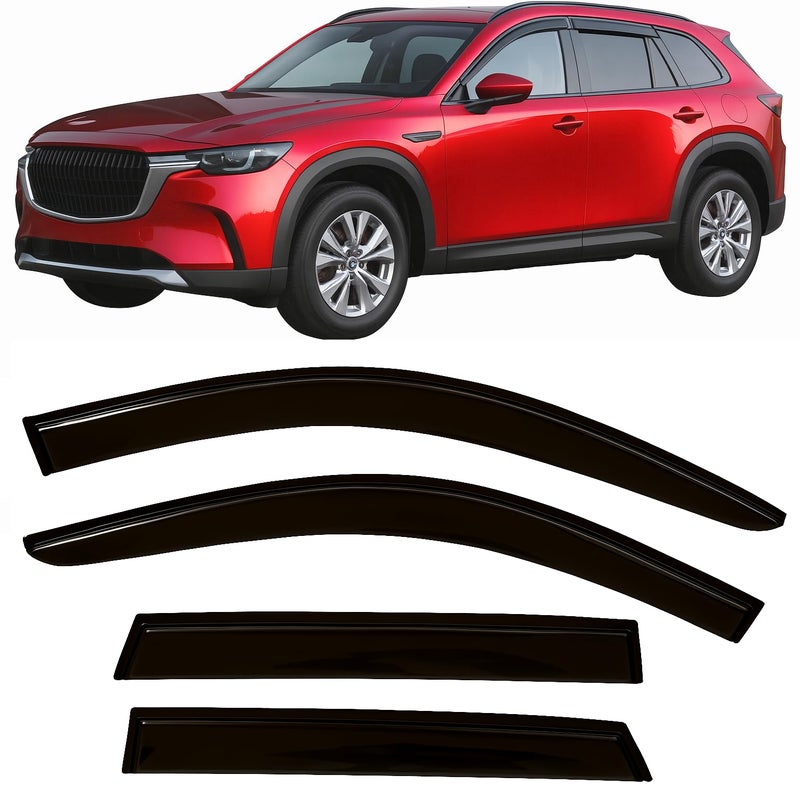 2024 2025 واقيات المطر TapeOn لسيارات مازدا CX90 CX70 واقيات نوافذ جانبية ديفلكتورز Turbo S Select Preferred Plus Premium مع تظليل مظلل CX90 CX70