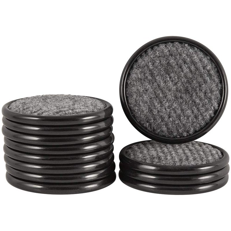 SoftTouch SoftTouch 12Pack 1625 Round Caster Cups  CarpetBottom Furniture Protectors for Hardwood Tile  Laminate Floors  NonSlip Wheel Savers for Chairs Pianos Sofas  BrownGray  - Image 1