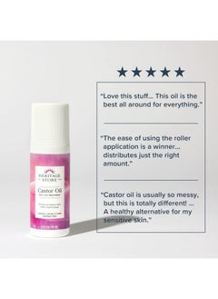 Heritage Store Heritage Store Castor Oil Roll On, Nourishing Treatment, Targeted, Deep Hydration for Skin Care, Soothing Castor Oil Packs & More, Easy Application, Cold Pressed, Hexane Free, Vegan, Cruelty Free, 3oz  - Image 4
