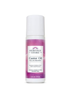 Heritage Store Heritage Store Castor Oil Roll On, Nourishing Treatment, Targeted, Deep Hydration for Skin Care, Soothing Castor Oil Packs & More, Easy Application, Cold Pressed, Hexane Free, Vegan, Cruelty Free, 3oz  - Image 1
