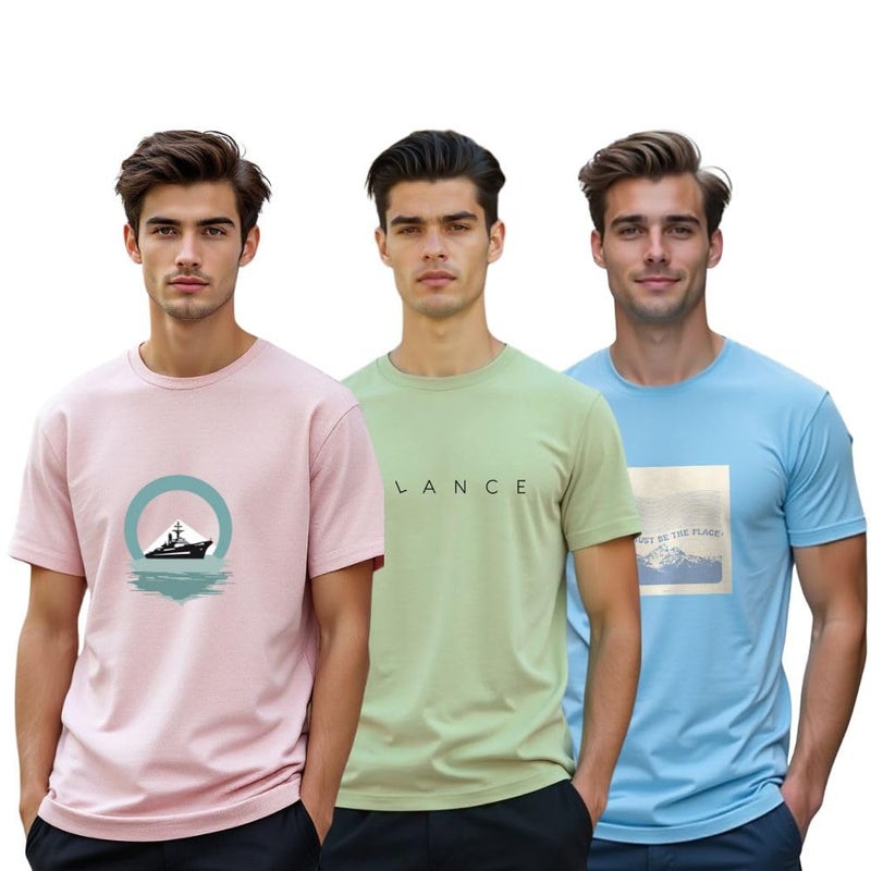 Nobero Men’s T-Shirt | Casual & Comfortable Everyday Wear - Pack of 3 - Image 1