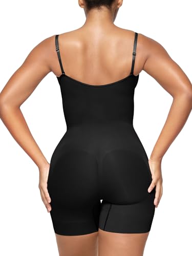 SHAPERX Open Bust Shapewear Tummy Control Bodysuits for Women Seamless Compression High Waisted Body Shaper, SZ5258-Black-L/XL - Image 2