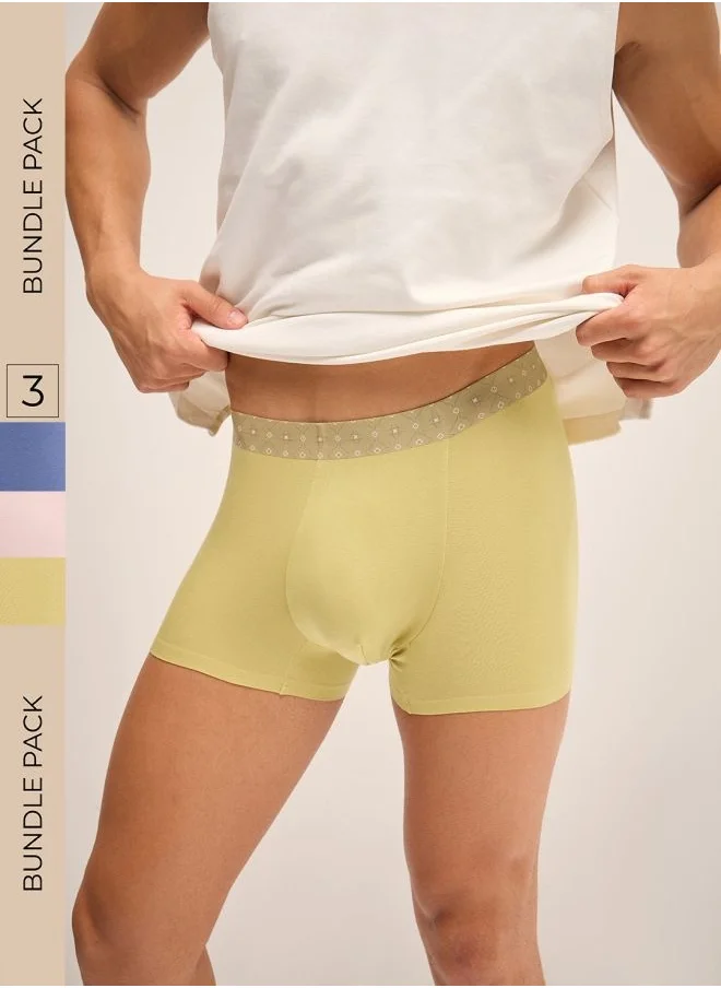 ذا بير هاوس Men’s Boxers (Pack of 3) – Comfortable Modal Boxers with Stretchable Waistband, Breathable Fabric for All-Day Wear, Ideal for Work or Leisure
