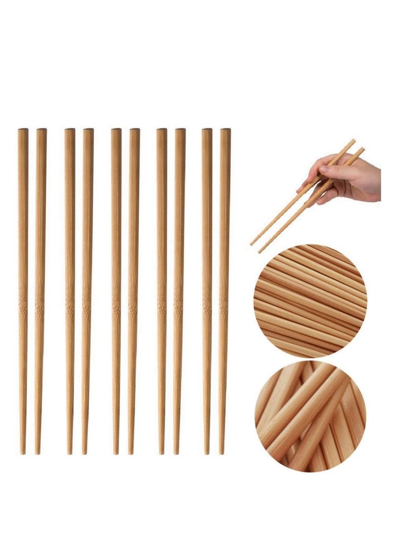 4basix Natural Bamboo Chopsticks Pack 10 Pairs Reusable Japanese and Chinese Sustainable and stylish bamboo chopsticks for an authentic East Asian dining experience  - Image 1