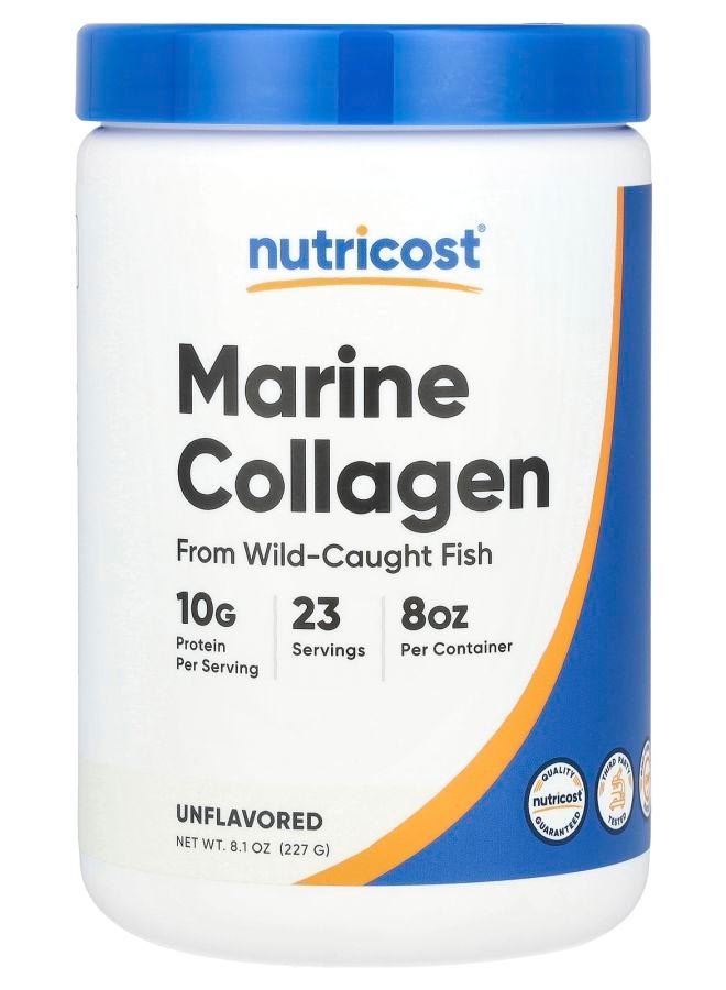 Nutricost Marine Collagen From Wild-Caught Fish Unflavored 8.1 oz (227 g) - Image 1