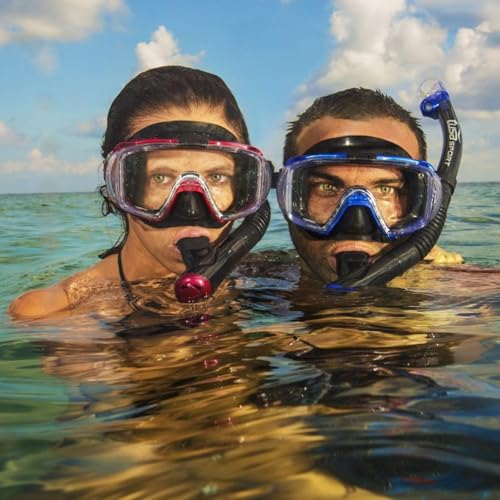 TUSA Sport Adult Visio Tri-Ex Mask and Dry Snorkel Combo, Black/Metallic Blue, UC-3125PQB-MB - Image 4