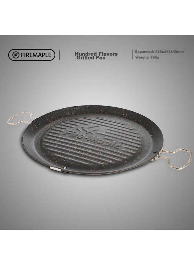 Fire-Maple Fire-maple All-purpose Grilling Pan, Outdoor Equipment For Camping, Korean-style Round Portable Stove Grill Pan, Non-stick Coating  - Image 2