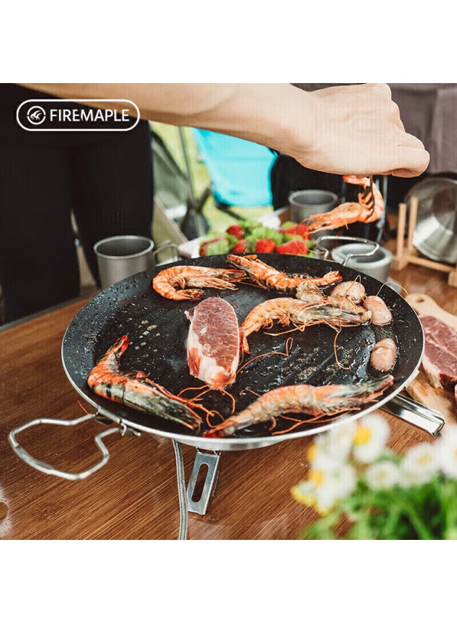 Fire-Maple Fire-maple All-purpose Grilling Pan, Outdoor Equipment For Camping, Korean-style Round Portable Stove Grill Pan, Non-stick Coating  - Image 5