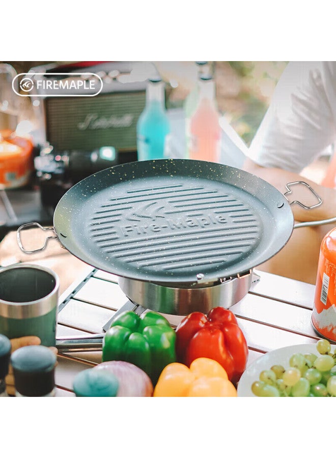 Fire-Maple Fire-maple All-purpose Grilling Pan, Outdoor Equipment For Camping, Korean-style Round Portable Stove Grill Pan, Non-stick Coating  - Image 3
