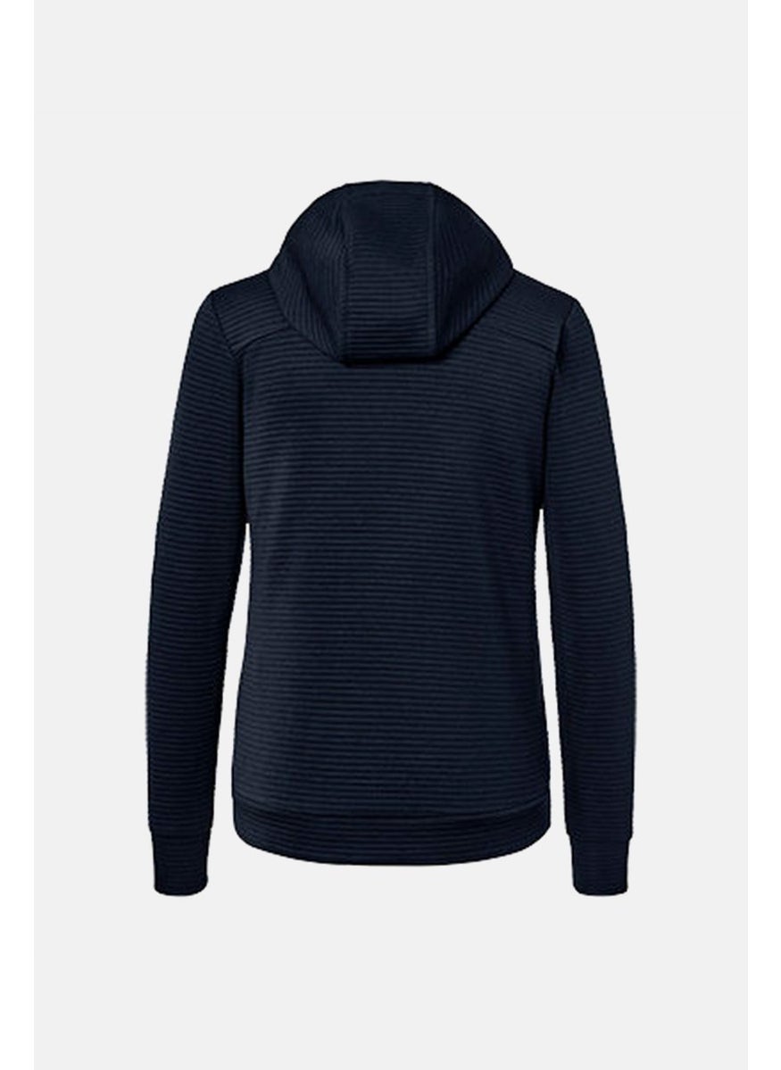 Tchibo Women Drawstring Long Sleeve Heather Hoodie, Navy  - Image 3