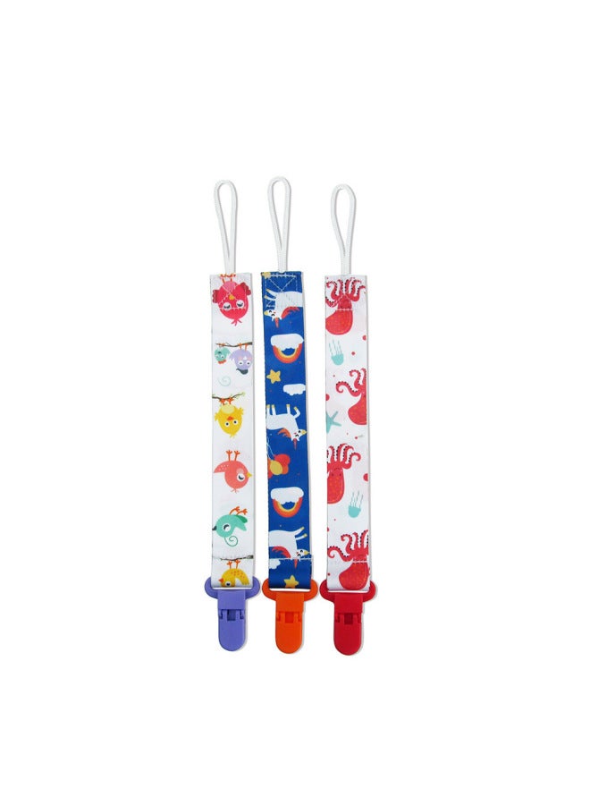Baby Pacifier Anti-drop Chain Clip Pacifier Tooth Gum Chain Release Anti-drop Belt Toy Anti-loss Rope Lanyard-Color:3 Pack [Robot + Spaceship + Car]]  - Image 4