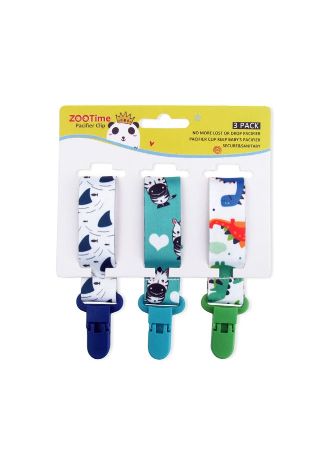 Baby Pacifier Anti-drop Chain Clip Pacifier Tooth Gum Chain Release Anti-drop Belt Toy Anti-loss Rope Lanyard-Color:3 Pack [Robot + Spaceship + Car]]  - Image 3
