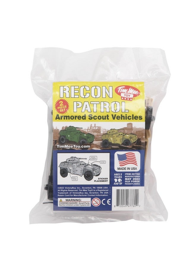 Tim Mee Toy TimMee Recon Patrol Armored Cars OD Green & Tan Plastic Army Men Scout Vehicles - Image 5