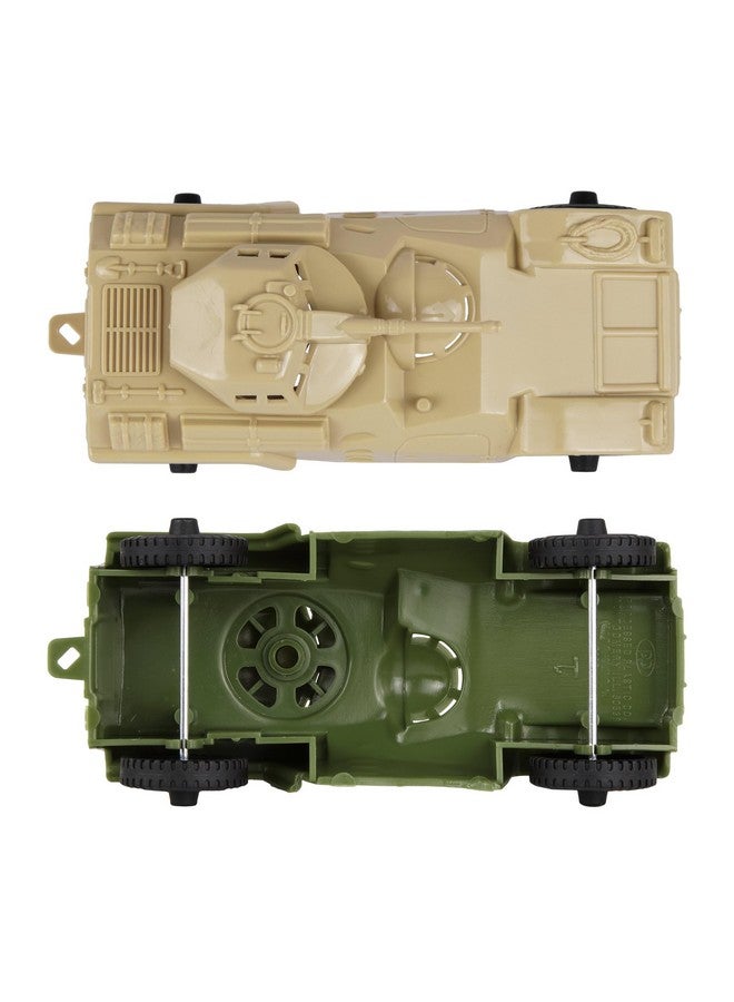 Tim Mee Toy TimMee Recon Patrol Armored Cars OD Green & Tan Plastic Army Men Scout Vehicles - Image 3