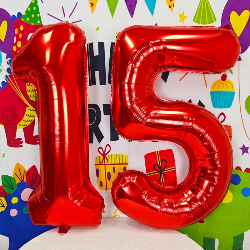 CHANGZHONG 40 inch red number 1 balloon giant helium polyester film 1th birthday girl boy self inflating digit one for anniversary celebration baby shower New Year engagement party decoration - Image 5