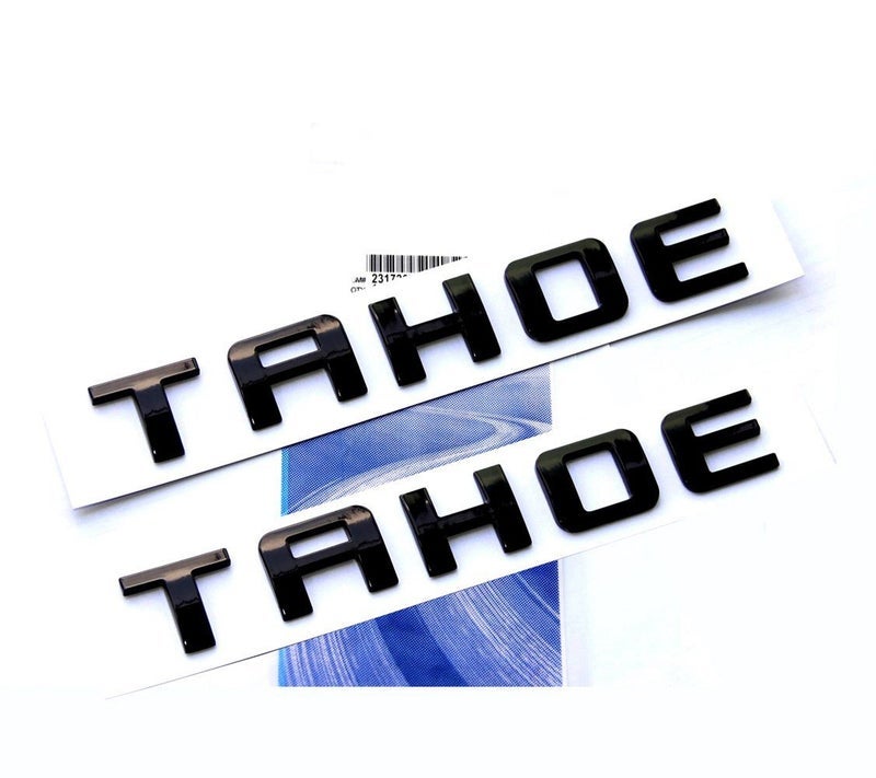 Yoaoo 2Pack OEM Black Tahoe Nameplate Emblems Letter Badge Compatible with 2007-2019 Tahoe Glossy Shiny - Image 1