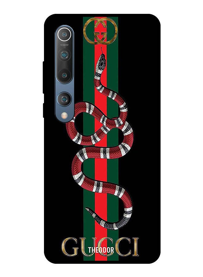 Protective Case Cover For MI 10 5G  Red Snake On Green Strip