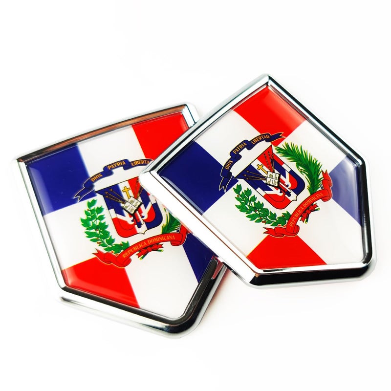 Newperlite Dominican Flag Decal Sticker Emblem Flag Car Decoration Accessories Shield for Cars Truck Vehicles 2 Pack - Image 3