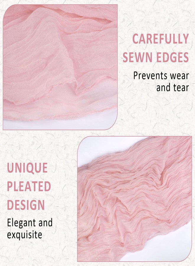 Mkobon Dusty Pink Cheesecloth Table Runner, 10 FT Boho Rustic Cheese Cloth Gauze, 35x120 Inches Centerpieces Decor for Wedding Spring Easter Baby Bridal Shower Party Decoration, 1 Pack - Image 5