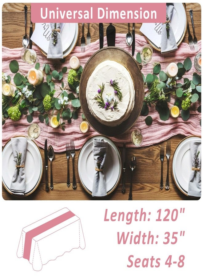 Mkobon Dusty Pink Cheesecloth Table Runner, 10 FT Boho Rustic Cheese Cloth Gauze, 35x120 Inches Centerpieces Decor for Wedding Spring Easter Baby Bridal Shower Party Decoration, 1 Pack - Image 4