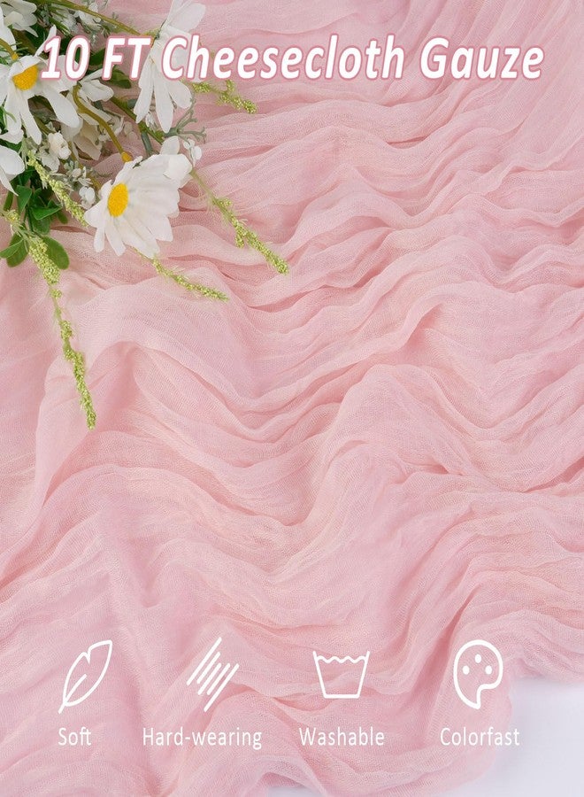 Mkobon Dusty Pink Cheesecloth Table Runner, 10 FT Boho Rustic Cheese Cloth Gauze, 35x120 Inches Centerpieces Decor for Wedding Spring Easter Baby Bridal Shower Party Decoration, 1 Pack - Image 3