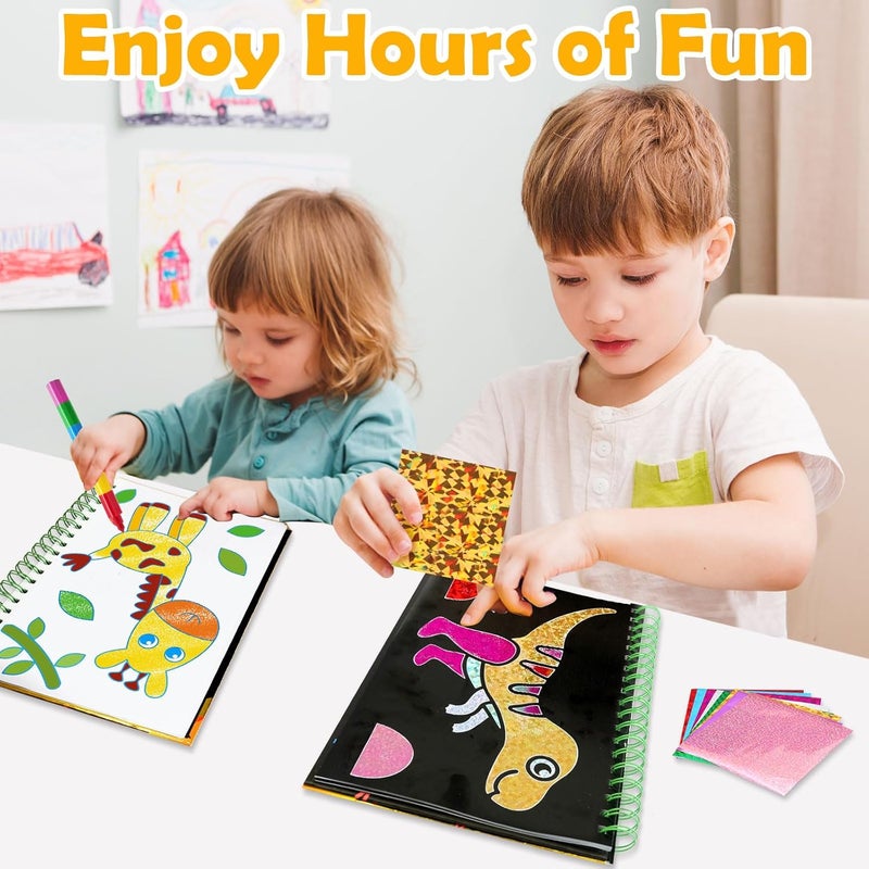 FUNNYB&G Foil Art Kit - Foil Crafts for Kids, Toys for Boys 4-10 Years Old, No Mess Travel Essentials, Kids Toys, Boys Gift, Birthday Gift, Coloring Books for Kids - Image 5
